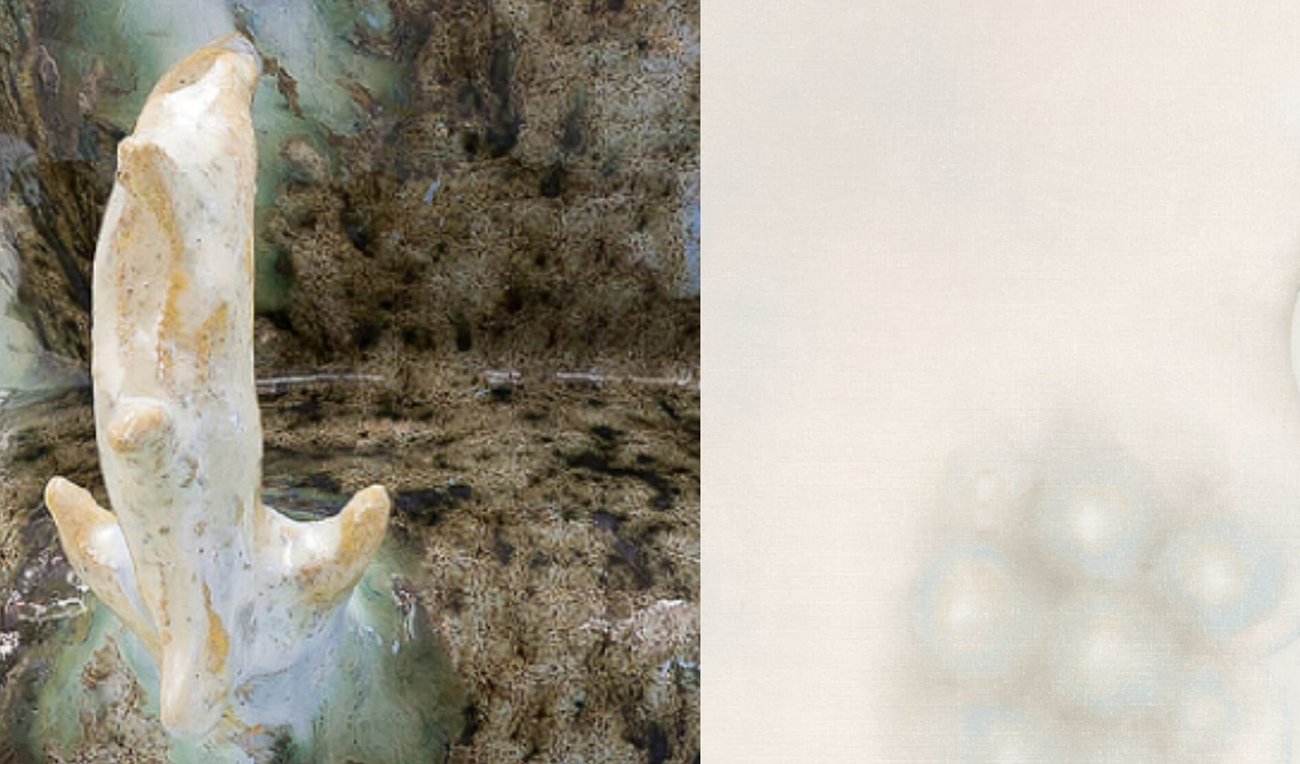 zdjęcie łączone pracy Aleksandy Lizut i fragmentu obrazu Kamili Model