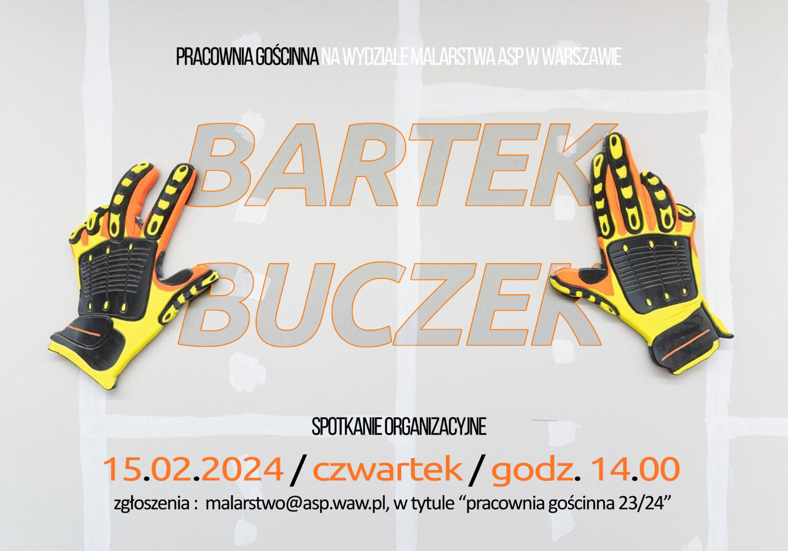 afisz z informacją o spotkaniu organizacyjnym w pracowni gościnne