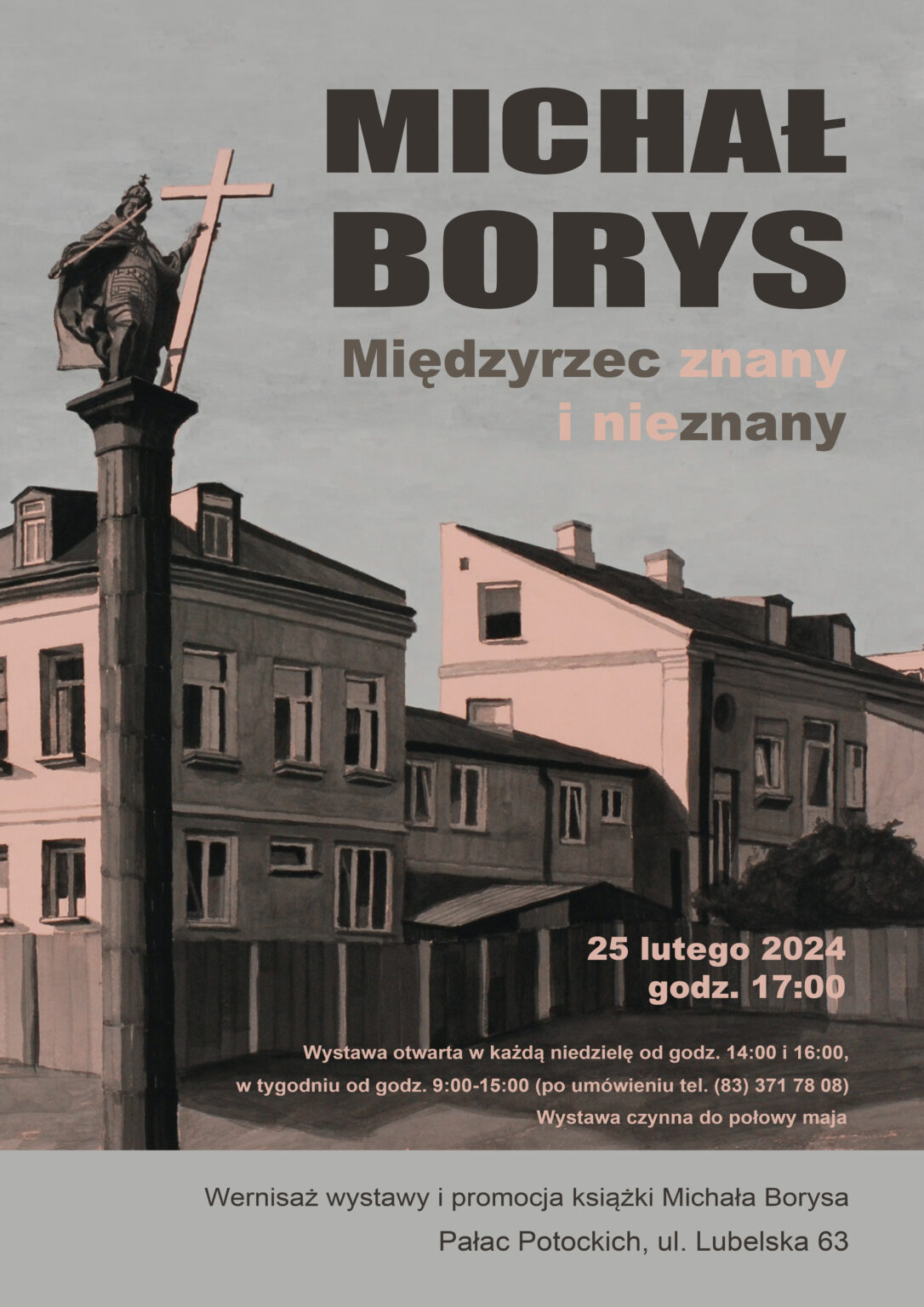 plakat z wedutą do wystawy Michała Borysa