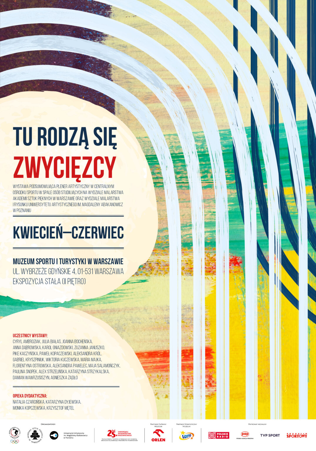 Wersja pionowa - plakat do wystawy, tło tożsame z zaproszeniem