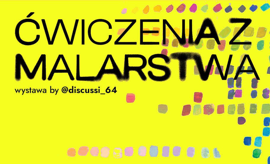 Ćwiczenia z malarstwa; czarny font na żółtym tle