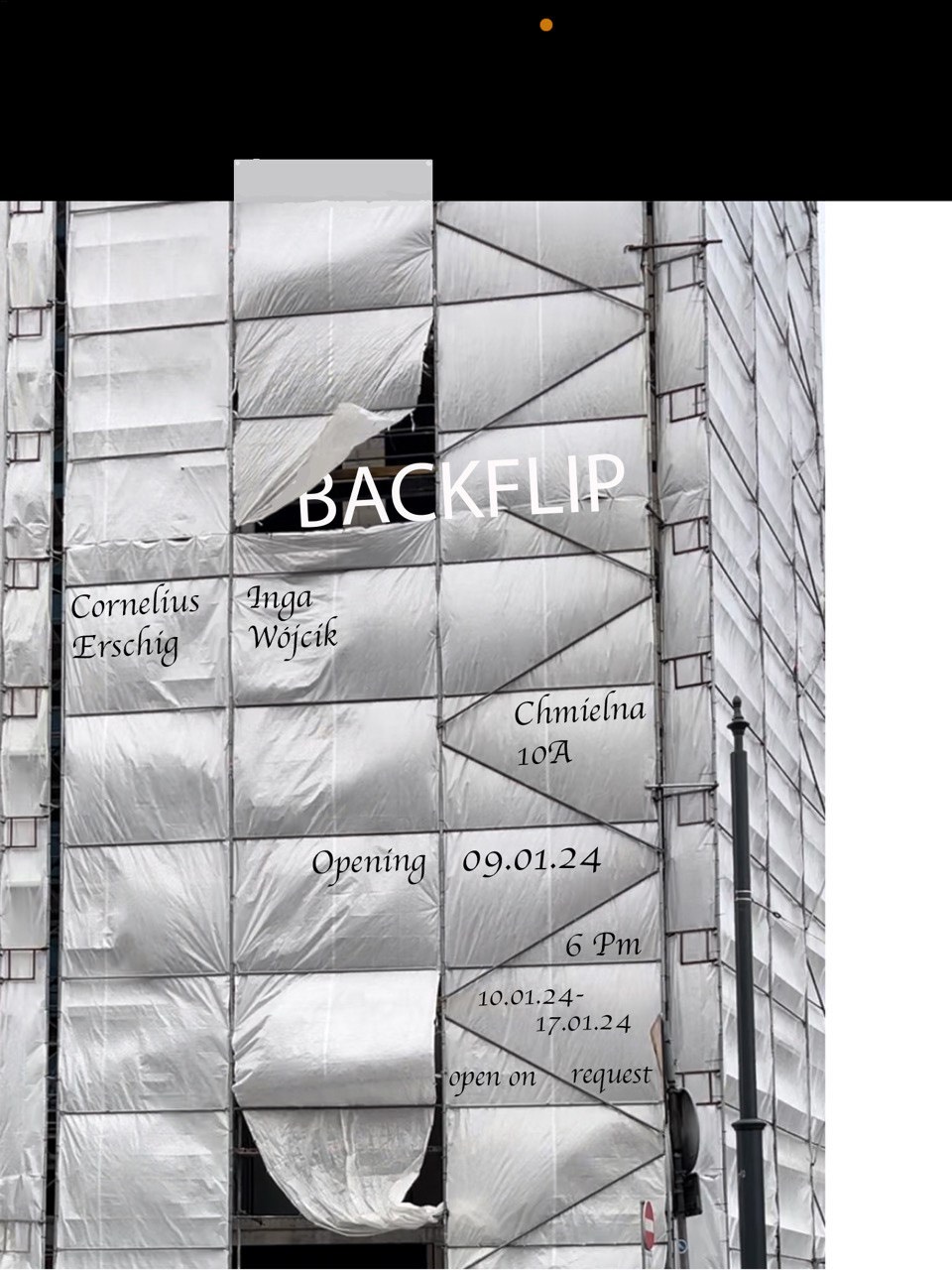 Plakat do wystawy, zdjęcie budynku w budowie